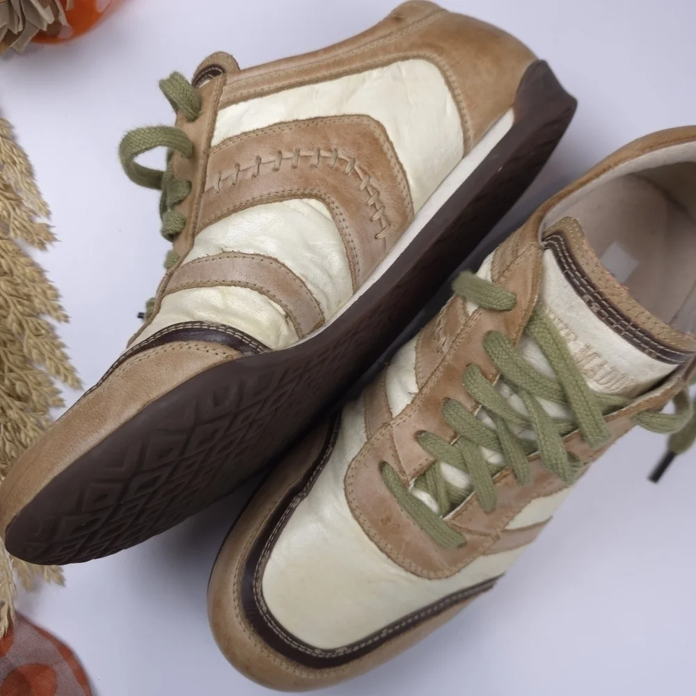 Steve Madden Men Beige and Brown Casual Sneakers Sz 8.5
